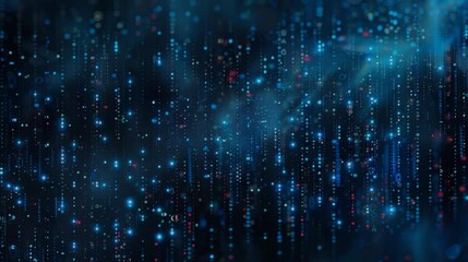 Abstract blue digital binary code matrix texture background, representation technology computer cyberspace internet digital data network programming communication coding concept