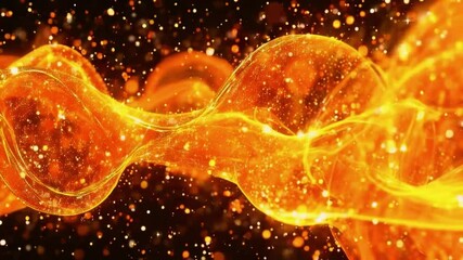 Wall Mural - shiny particle animation color orange in abstract design
