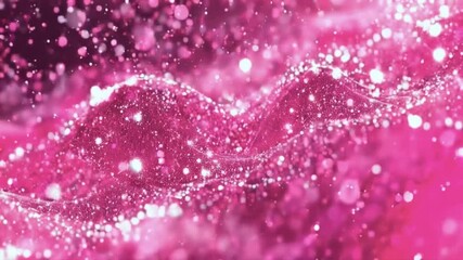 Wall Mural - shiny particle animation color pink in abstract design