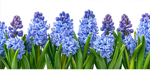 Wall Mural - Hyacinths flowers blooming in spring,banner, isolated. Hyacinths flowers blooming in spring,banner,border,panrama, isolated 