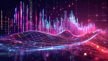 Wall Mural - digital background with data and graphic elements