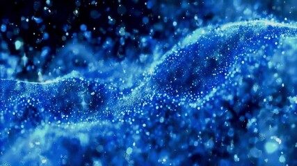 Wall Mural - shiny particle animation color blue in abstract design