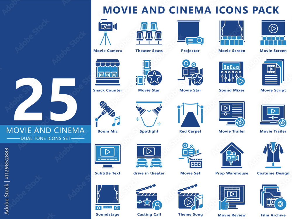 movie and cinema black outline icon set, contain clapperboard, movie ...