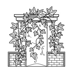 Wall Mural - A doodle style icon of ivy vine