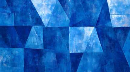 Wall Mural - blue abstract geometric pattern background with texture grunge, dark sapphire blue color and distres