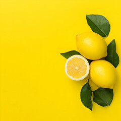 Wall Mural - Vibrant Lemon Illustration on Yellow