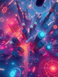 © MahSin - Futuristic cityscape with digital network overlay, symbolizing smart city connectivity.