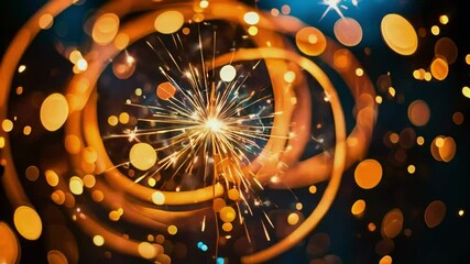 Wall Mural - Sparkling Lights Spinning in the Dark