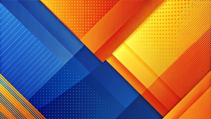 Wall Mural - Abstract Geometric Design with Vibrant Hues of Blue and Orange