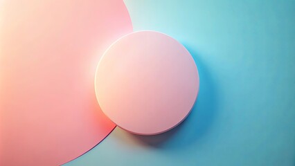 Wall Mural - Abstract pastel pink and blue circular shapes background design