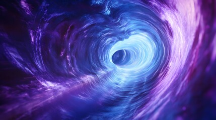 abstract swirling blue and purple vortex tunnel