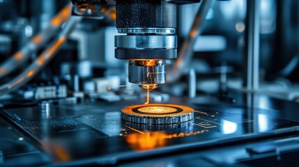 Exploring a glowing alien artifact under ultra-violet light laboratory environment closeup view of extraterrestrial science