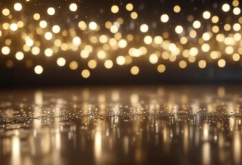 Wall Mural - Sparkling gold and silver bokeh with shimmering lights, bokeh, shimmering