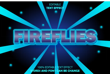 fireflies editable text effect 3d