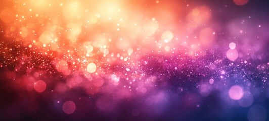 Poster - Dreamy Abstract Background with Soft Bokeh Warm Orange and Purple Tones Gentle Light Diffusion Blurred Composition
