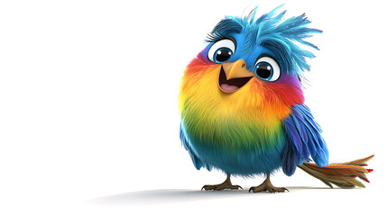 a colorful bird with a big smile on its face