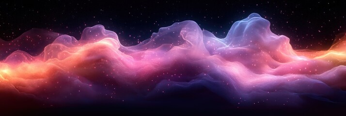 Aufkleber - Abstract Gradient Pink Purple Light Flow Dark Background Modern Design