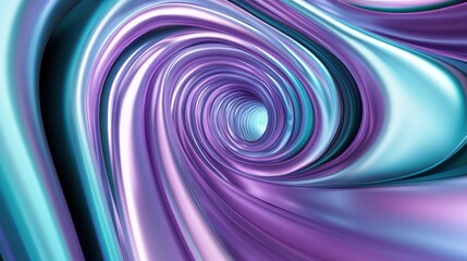 Wall Mural - Abstract Purple and Teal Swirling Spiral Tunnel Vortex Background