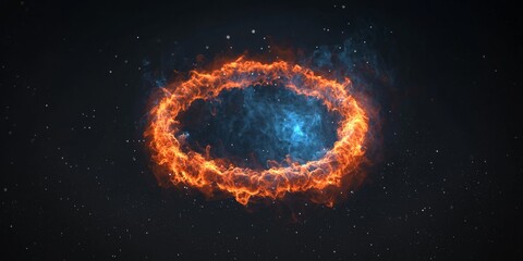 Wall Mural - fiery cosmic ring nebula space fire energy abstract background