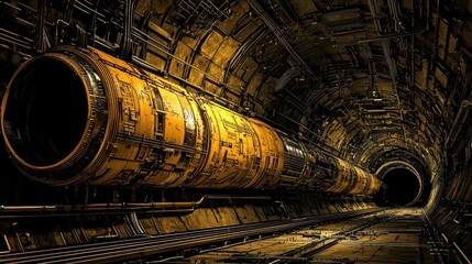 Aufkleber - Creating a stable wormhole with a high-tech device in a futuristic laboratory environment for advanced scientific exploration