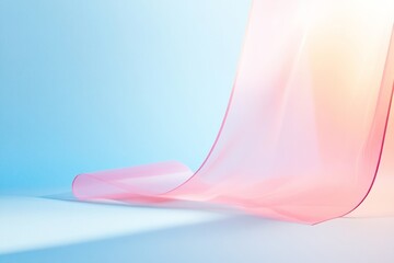Poster - Ethereal Pastel Curtains and Soft Light Reflections in Abstract Minimalism