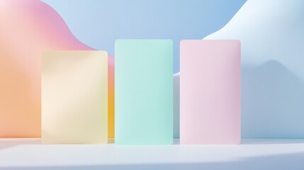 Poster - Surreal Minimalist Finance Concept Soft Pastel Gradients and Geometric Forms