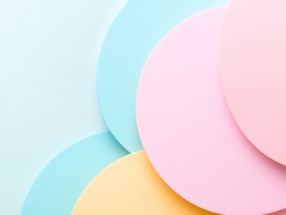 Poster - Abstract Pastel Shapes with Subtle Shadows - Minimalist Financial Concept