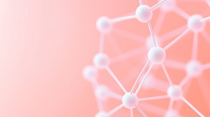 Leinwandbilder - Abstract Geometric Network of Interconnected Nodes on a Soft Gradient Background