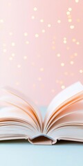 Aufkleber - Dreamlike Open Book with Glowing Pastel Pages in Soft Focus