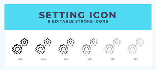Setting icon vector for web. And mobile app. Editable stroke outline icon.