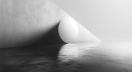 Poster - Minimalistic Black and White Abstract Design with Soft Gradients and Light Contrasts