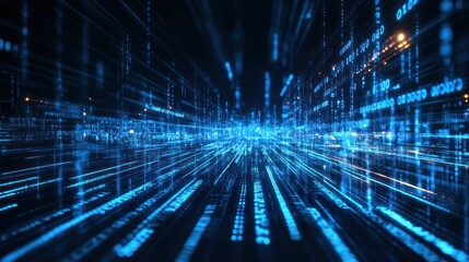 Wall Mural - digital data stream: a futuristic vision of information flow