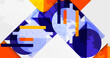 © antishock - Squares, circles and triangles and grainy noisy texture. Vector Illustration For Wallpaper, Banner, Background, Card, Book Illustration, landing page