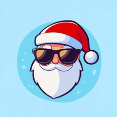 Wall Mural - A cool Santa Claus holding a beer, wearing a sunglasses