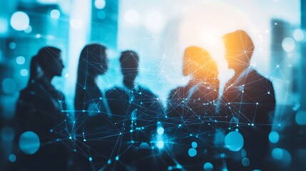 Businessman on blurred background using 3D rendering social network connection interface