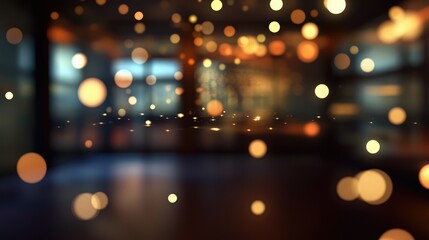 Wall Mural - abstract blurred bokeh lights in empty office space creating a warm and inviting atmosphere suitable