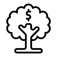 Wall Mural - Money Tree Line Icon