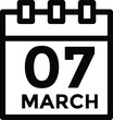 © MDneamul - March 7 on calendar icon vector. Calendar vector icon. Deadline. Date.
