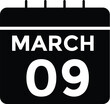 © MDneamul - March 9 on calendar icon vector. Calendar vector icon. Deadline. Date.