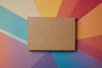 Wall Mural - ecru colorful gradient background. Full framed close up flat lay uniform cardboard texture.