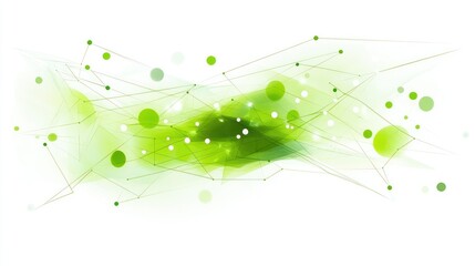 Aufkleber - Abstract green design with dots and lines, conveying technology and nature themes.