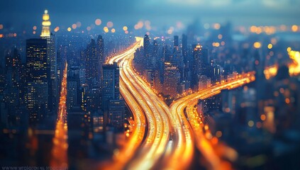 Concept of wireless network and connection technology with an abstract background of Bangkok city.