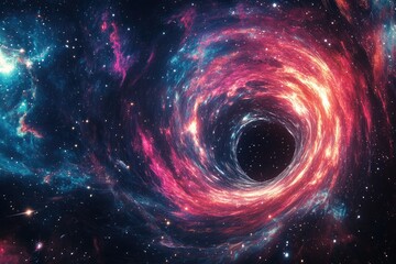 Wall Mural - cosmic nebula swirling around a black hole