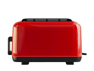 Wall Mural - Modern red toaster with black accents, isolated on a white background. PNG transparent.