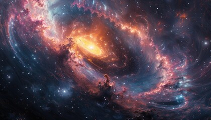 Wall Mural - celestial swirl a cosmic nebula in deep space