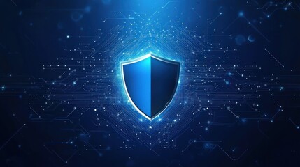 Aufkleber - A digital shield icon representing cybersecurity and protection in a technological context.