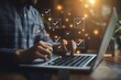 © grigoryepremyan - A businessman working on a laptop with checkmark and document icons floating in the air.