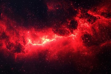 Wall Mural - Vibrant cosmic background featuring a striking red nebula.