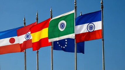 Wall Mural - brics and technology exchanges, programmers and developers working together 4k vdo