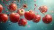 © Juan - Floating apples with water droplets in a vibrant display